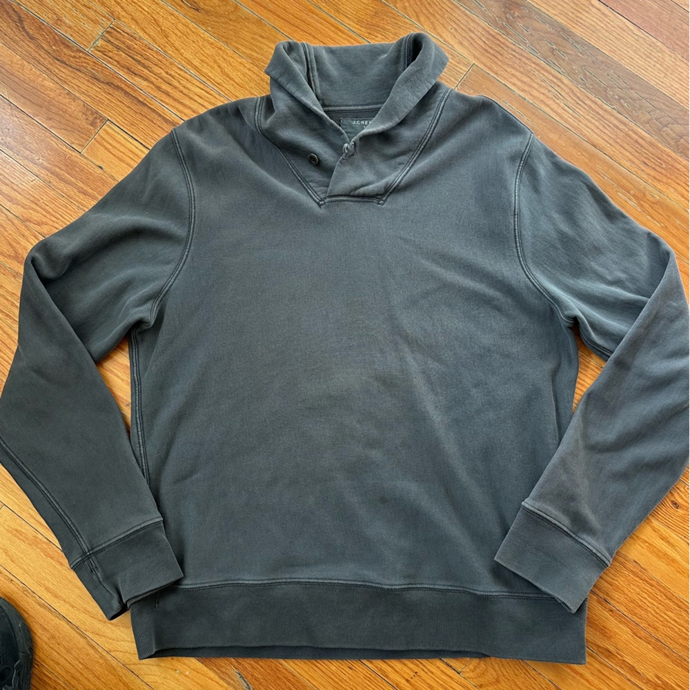 J. Crew Dark Gray Shawl Collar Sweater